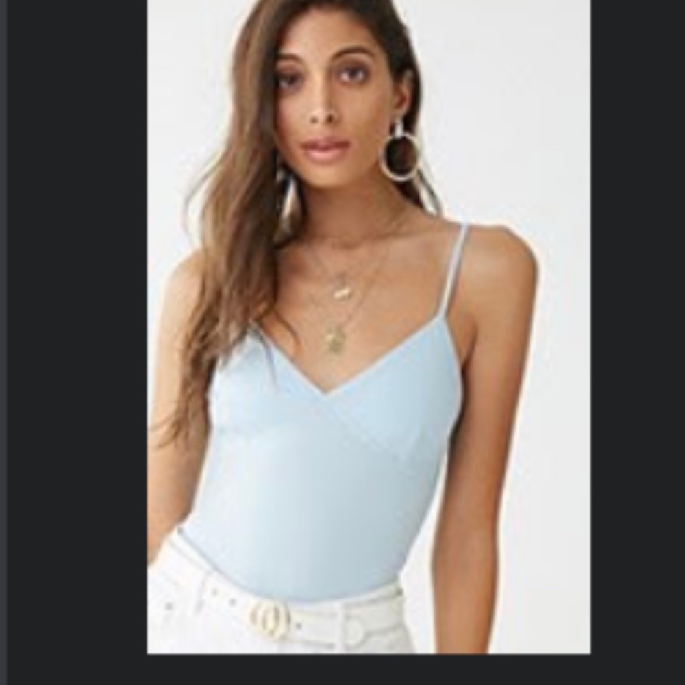 FOREVER 21 baby blue bodysuit
